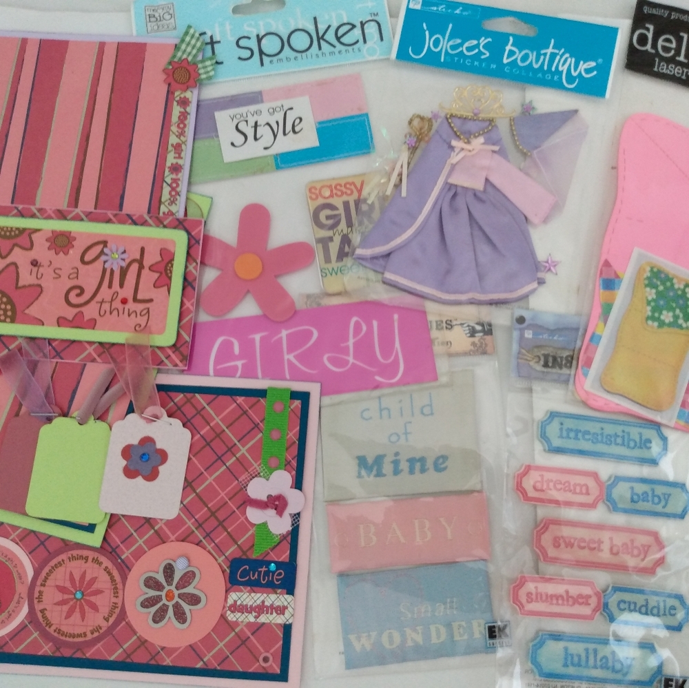 🦄Lot GIRL SCRAPBOOK STICKERS +